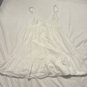 Cute white floral shirt dress